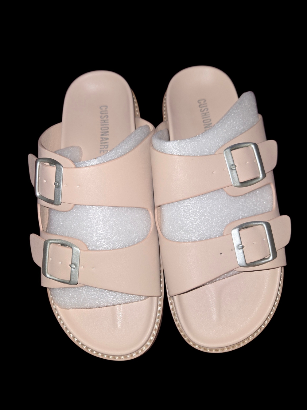 Cushionaire Women's Blush Norway Double-Buckle Slide Sandals